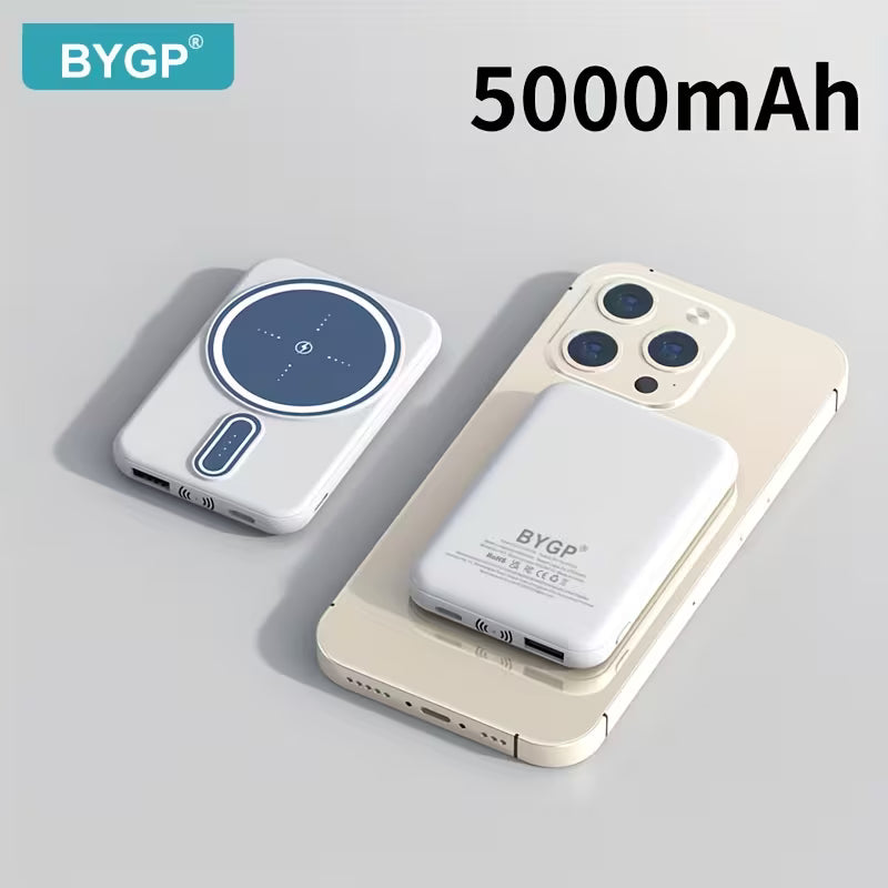 Batterie Magnétique Sans Fil 5000mAh  (Rapide, Léger et Compact)