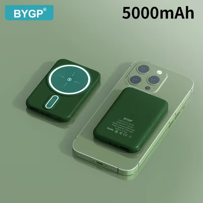 Batterie Magnétique Sans Fil 5000mAh  (Rapide, Léger et Compact)