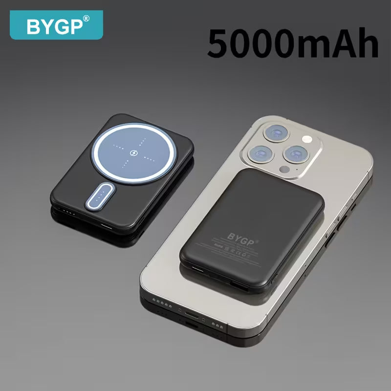 Batterie Magnétique Sans Fil 5000mAh  (Rapide, Léger et Compact)
